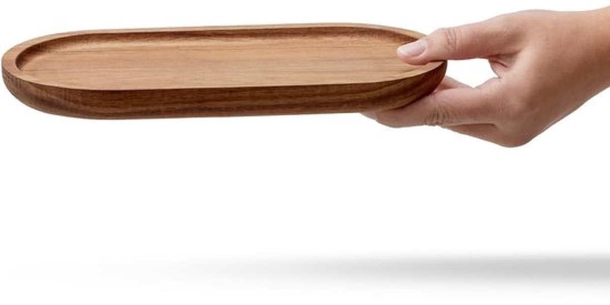 Dienblad Acaciahout - Decoratief Serveerschaal - Houten Plank - Langwerpig Dienblad - Snacks/Kaas/Worst - Stijlvol Ontwerp - Serveerplank