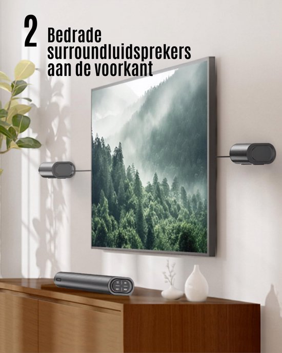 Zavio® Soundbar met Subwoofer en Surroundgeluid - TV Speaker - Home Cinema van zavio — afbeelding 3
