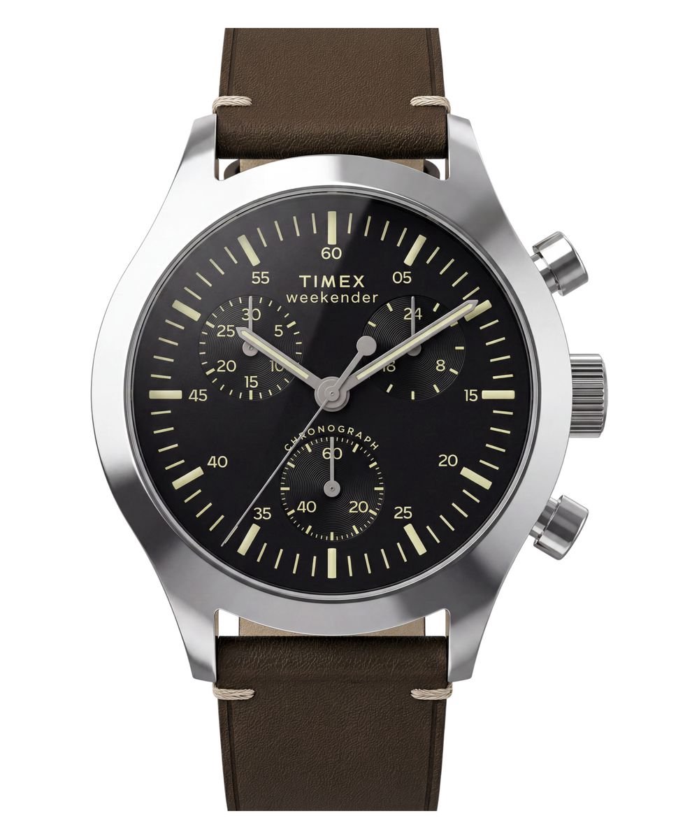 Timex Weekender New England TW2Y85200 Horloge - Leer - Bruin - Ø 40 mm