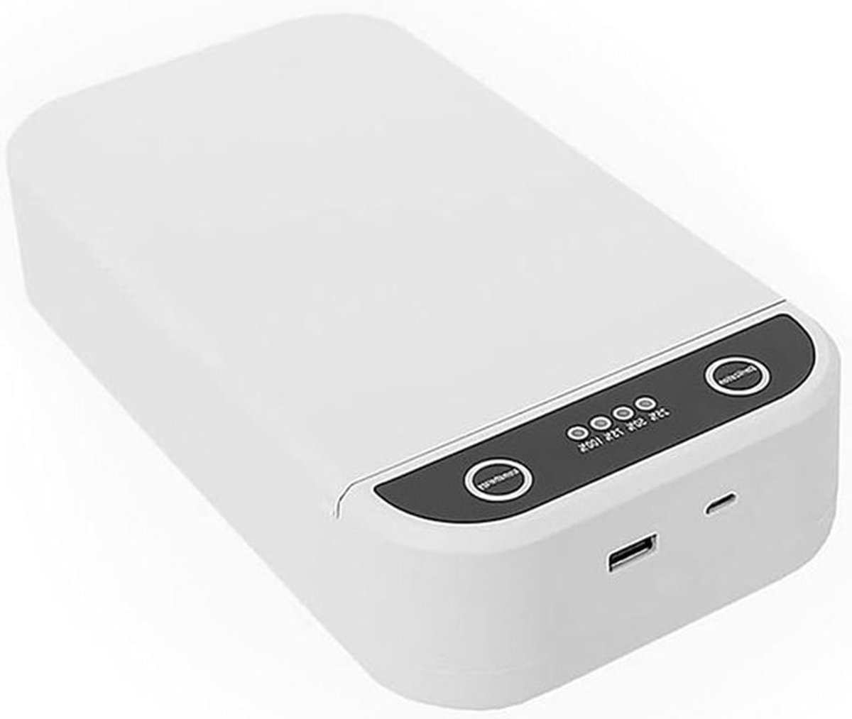 UV-licht desinfectiebox - telefoon reinigingsdoos - multifunctioneel - wit - sleutels - masker - aromatherapie - USB-oplading - geschikt voor diverse modellen