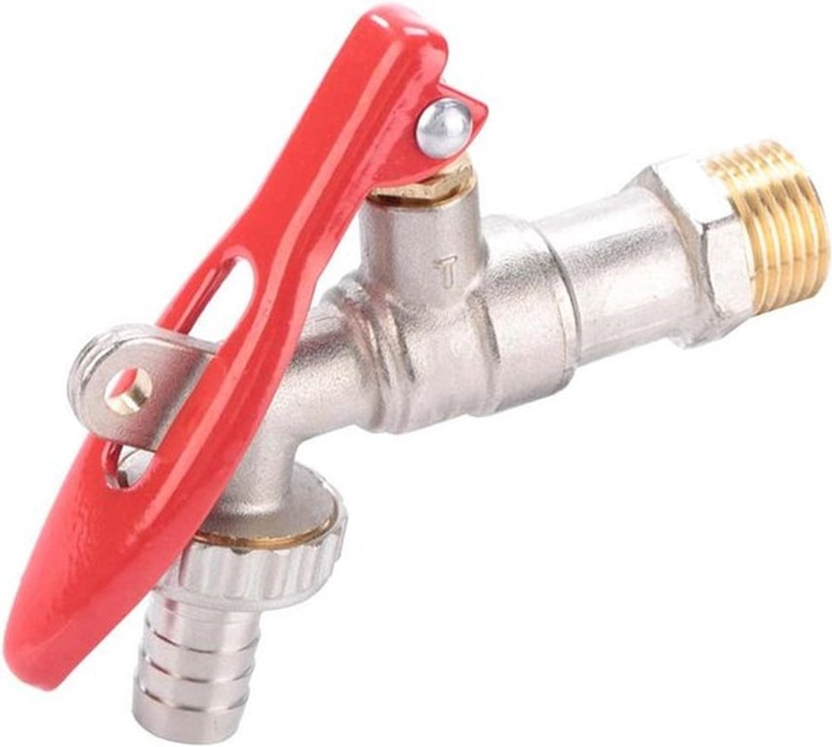 Kraan - waterkraan - afsluitbaar mondstukventiel - messing - handmatig - tuingereedschap - geschikt voor buiten - bruine kleur - 1/2 inch draad