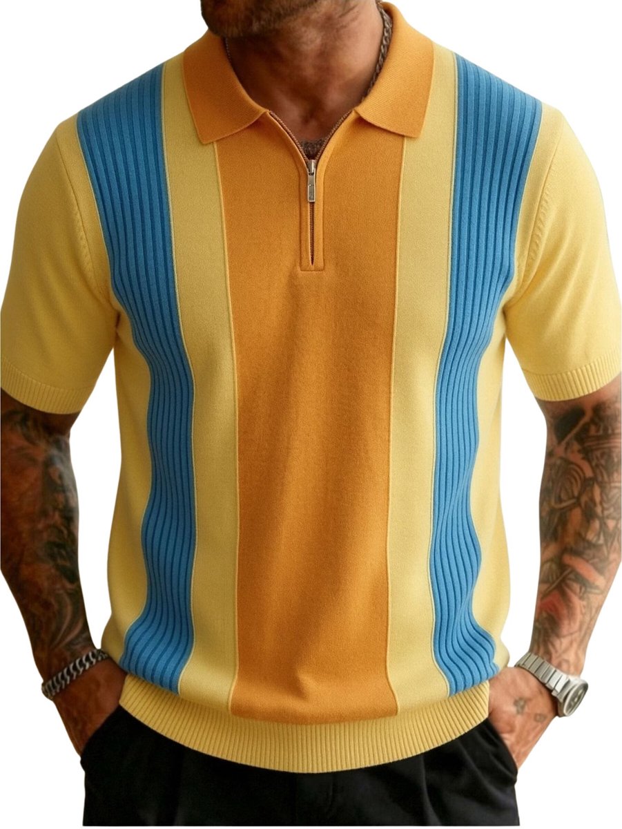 Currero T-Shirt Heren Shirt Zomerkleding T Shirt Mode Old Money Polo Mannen Kleding Volwassenen Geel