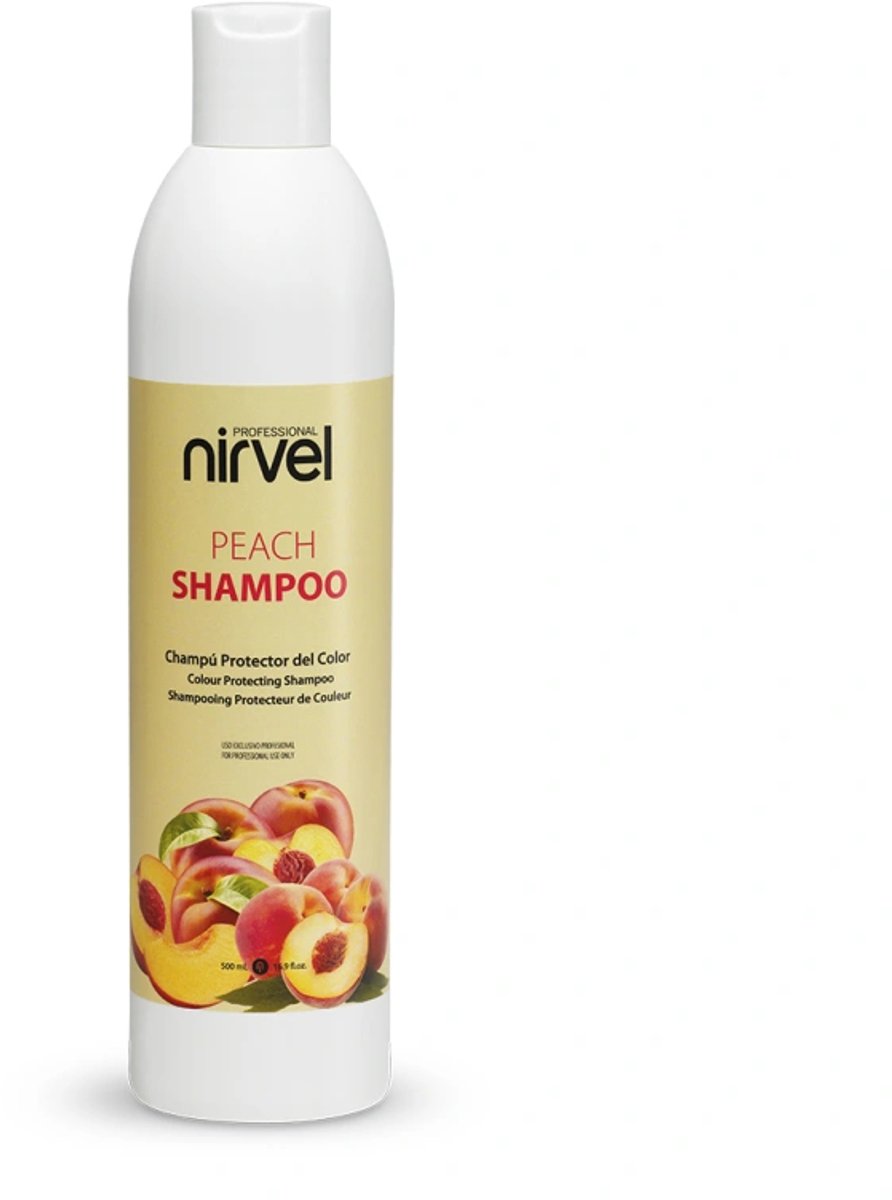 Nirvel Peach Shampoo / Verzorgende shampoo voor gekleurd haar met perzikgeur 500 ml