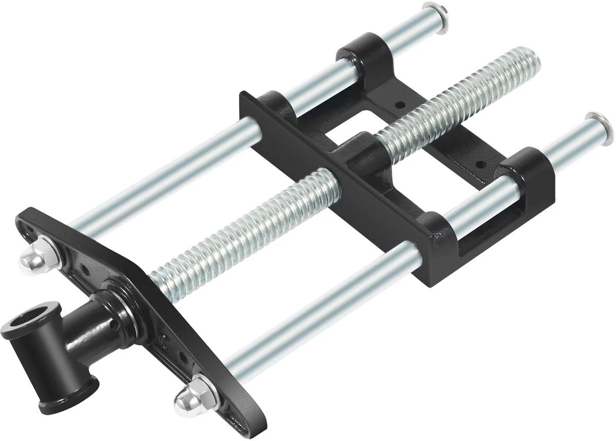 Home & Beyond® Houtbewerkingsbankschroef - Bankschroef voor Werkbank - Gegalvaniseerde Metaalklem - Zwart/Zilver - 35x22 cm