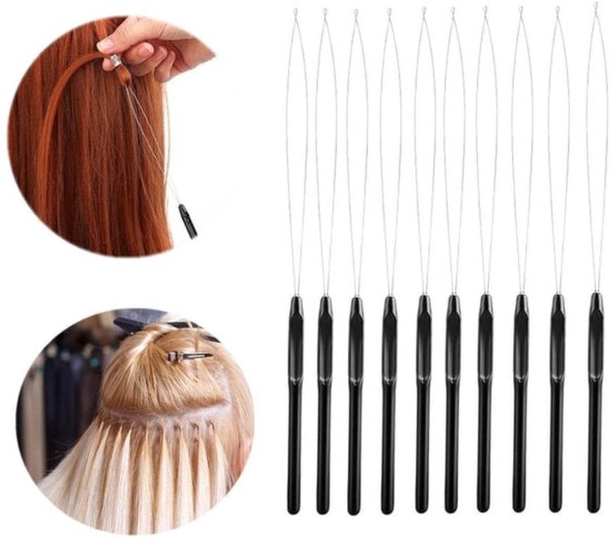Haarverlenging 10 Stks - Micro Ringen/Nano Kralen - Antislip Handvat - Duurzaam Gereedschap - Lichtgewicht Ontwerp - Flexibel Gebruik - Haarextensie