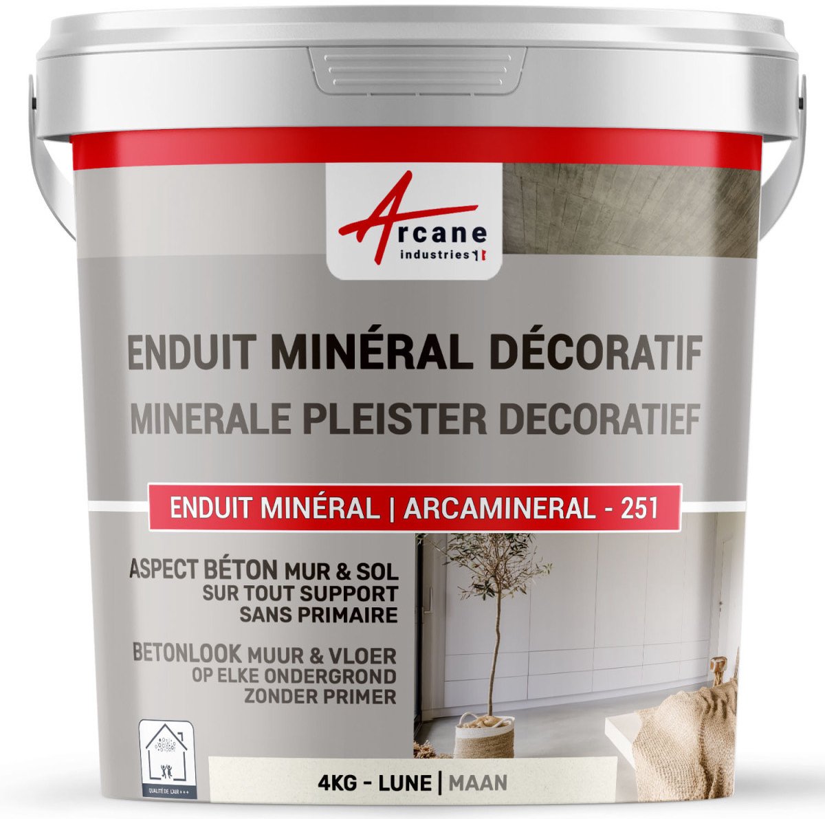 DECORATIEVE GEKLEURDE MINERALE PLEISTER MET BETONASPECT - decoratieve muur- en vloerpleister
