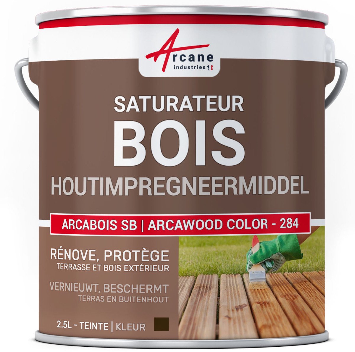 Natuurlijk houten terrasverzadigingsmiddel: ARCAWOOD COLOR - 284