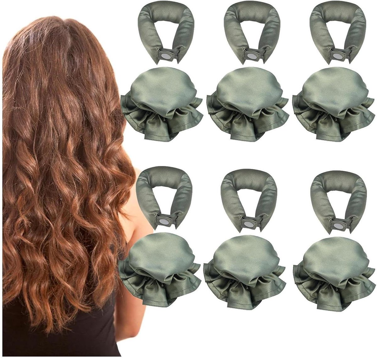 Krul Set - Haar Krullers - Zonder Hitte Krullen - Zijdezacht Resultaat - 6 Stuks - Groen