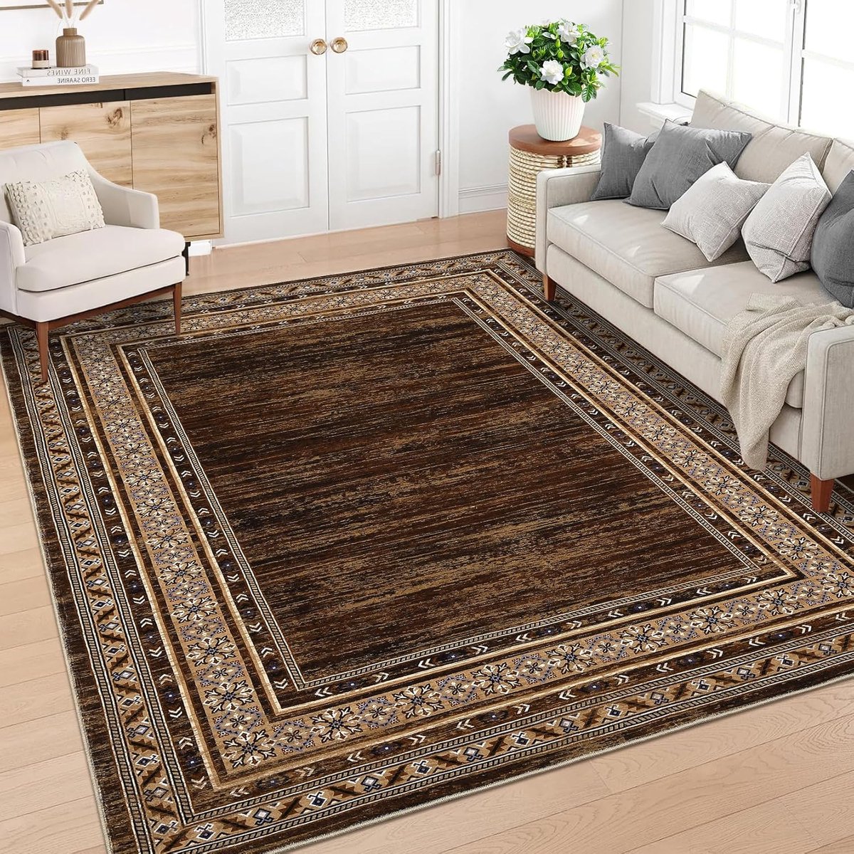 Vloerkleed Modern Roodbruin 240x340 cm Fluweel Pearl Velvet Opvouwbaar Woonkamer