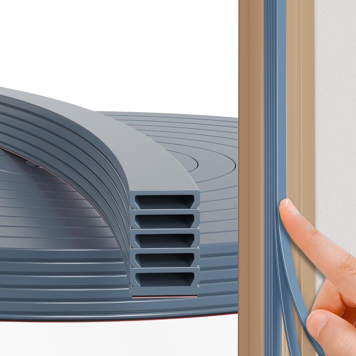 Deurafdichting - Grijs - 6 m - Rubber Afdichtstrip voor Geluidsisolatie en Energie-efficiëntie - Voor Deuren en Ramen