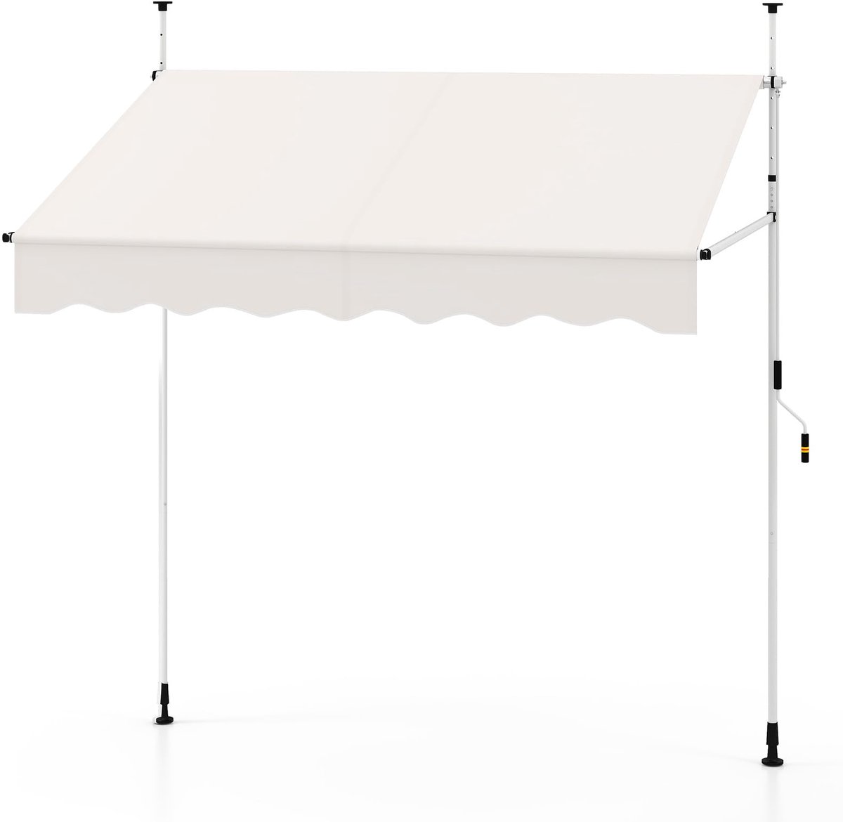 Famanu – Balkonluifel van 200 cm, zonder boren, met handslinger, hoogte verstelbaar en UV-bestendig, ideaal voor terras en balkon