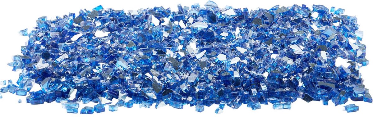 Hittebestendige Glasstenen, 4,5 kg, 6,35 mm Reflecterende Glasparels voor Vuurkorven, Glazen Stenen voor Vuurplaatsen, Haardglas, Vuurkristallen, Vuurparels, Geschikt voor Open Haard, Kobaltblauw