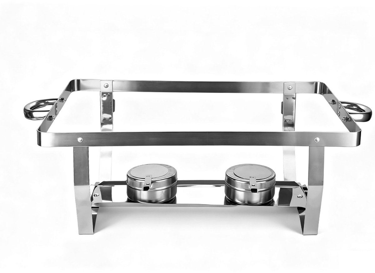 PIPIPOXER Chafing Dish 3 bakken - Buffetwarmer - Incl deksel - RVS- Voedsel Verwamer - Chafing dish- Earmhoudplaat