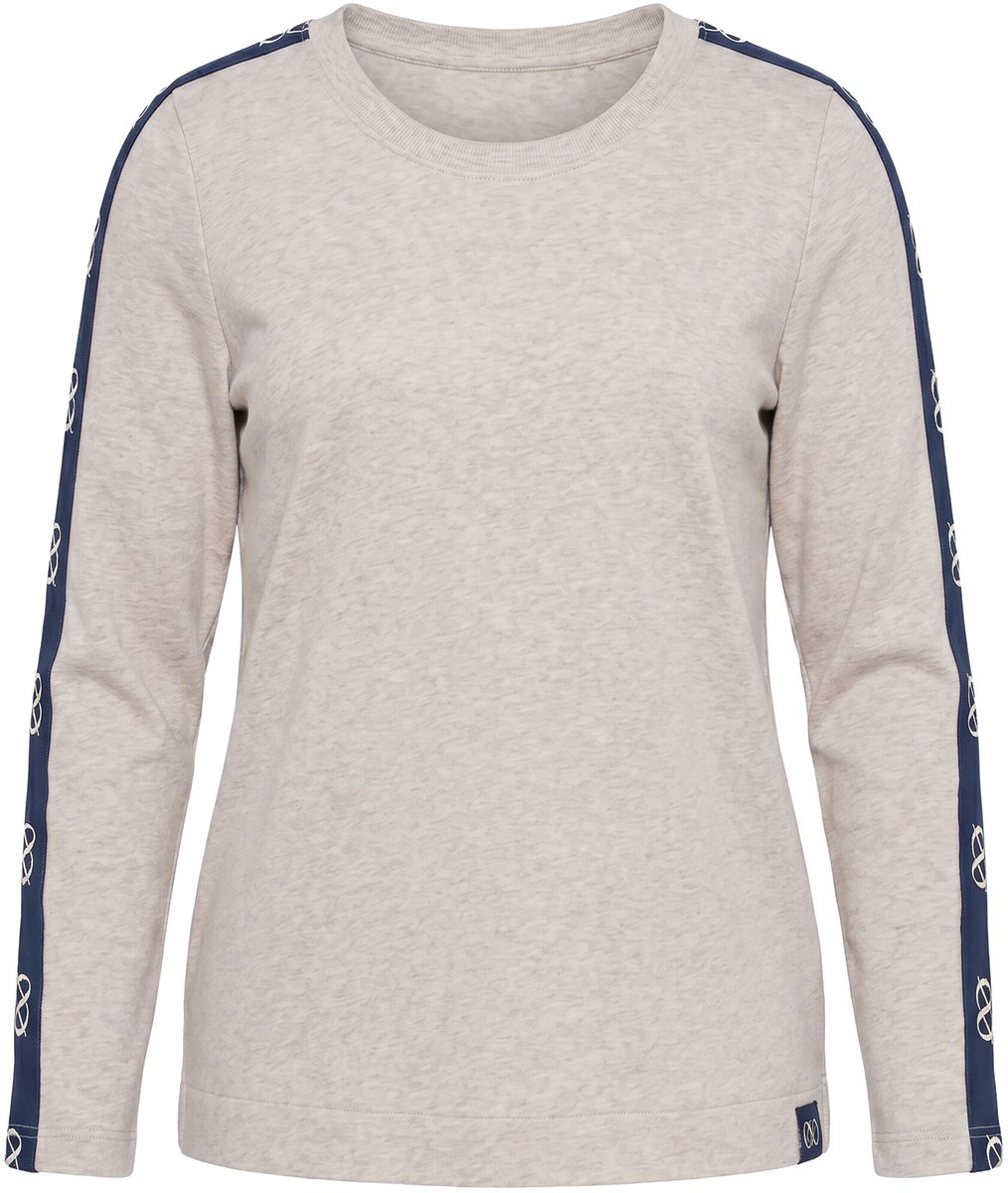 Laurasøn - Dames - Sweatshirt ronde hals lange mouwen rugprint OEKO-TEX - Grijs melange - Maat 48+