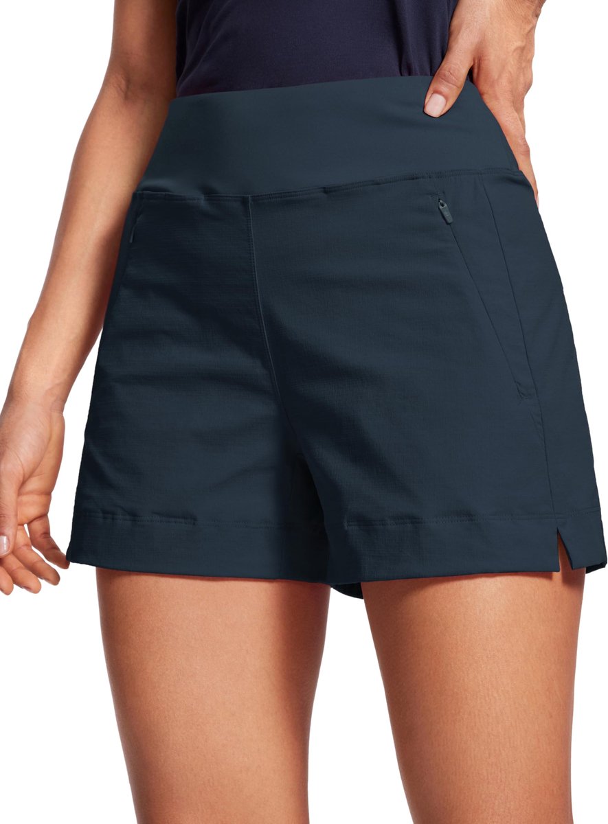 CRZ YOGA Wandelshort met zijsplitten 4" echte marine M - ShopVlot