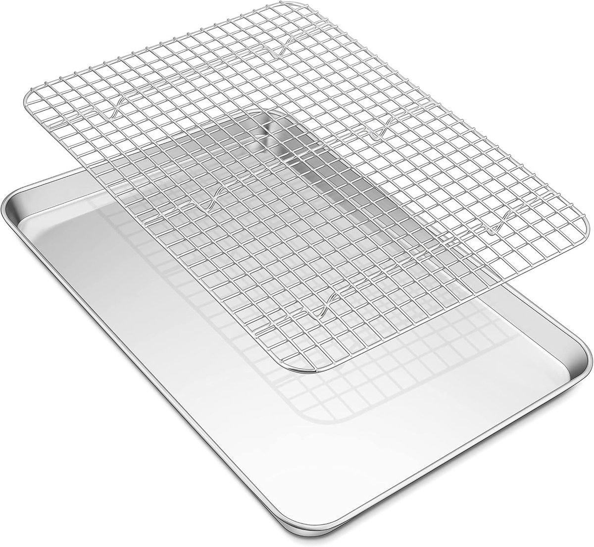 Bakplaat XXL - Zilver - 40,5 x 30,5 x 2,5 cm - Gemaakt van roestvrij staal - Voor bakken en koken