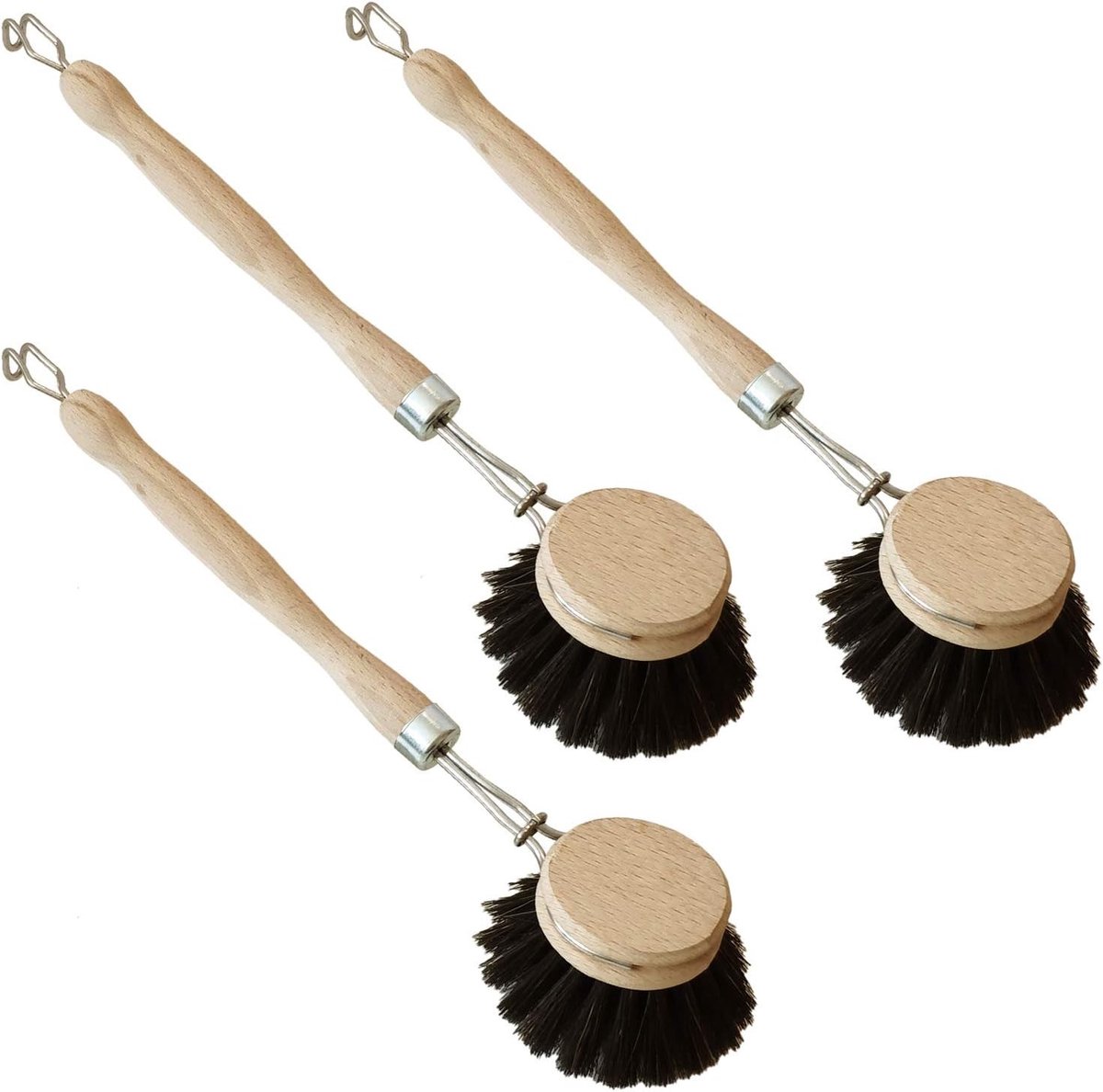 Afwasborstel Paardenhaar - Houten - 24 x 6 cm - Ergonomische Handgreep - Voor Keuken
