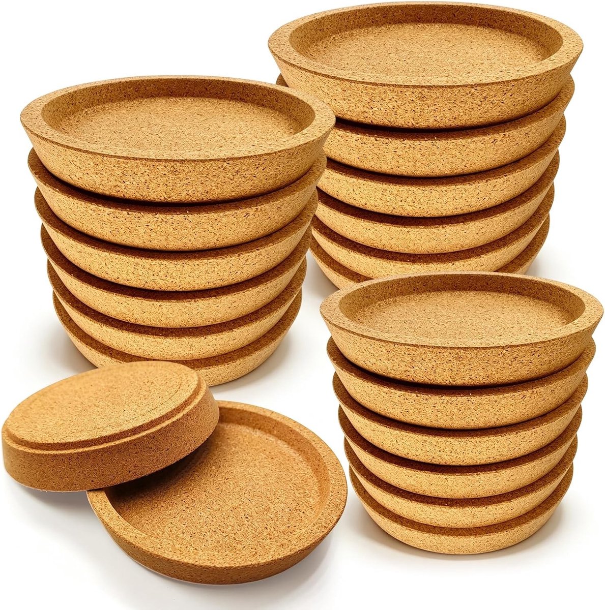 Ronde Kurken Onderzetters, Set van 20, Absorberend en Warmtebestendig, Bescherming tegen Condensatie en Krassen, Diameter 10.5 cm, Ideaal voor Tassen en Glazen