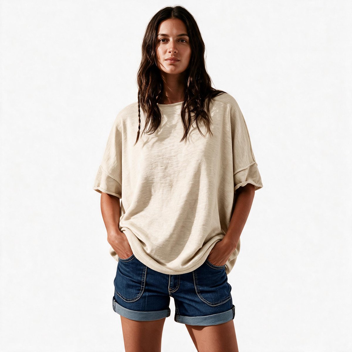 Imily Bela Dames Oversized T-shirt met Korte Mouwen