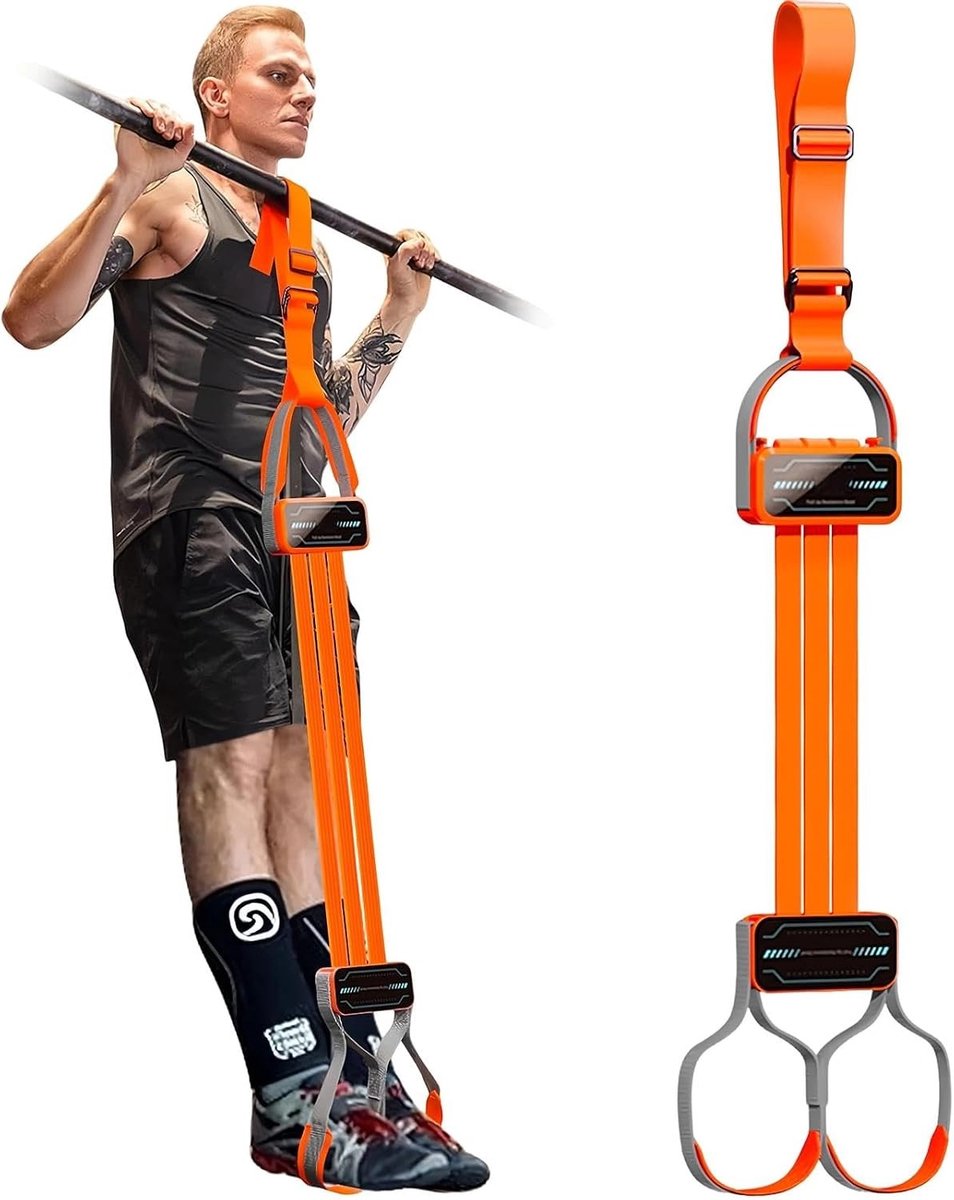 Verstelbare pull-up strap met voetsteun, elastische band voor beginners en professionals, tot 300 kg belasting