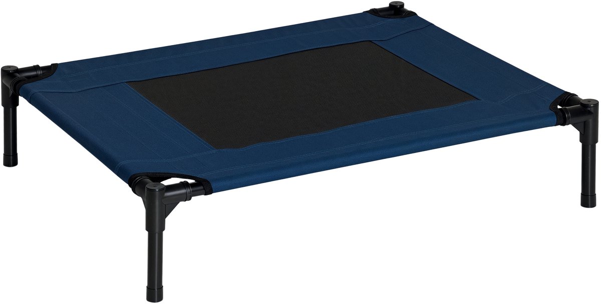 PawHut Verhoogd Hondenbed - Metaal - 76x61x18cm - Blauw