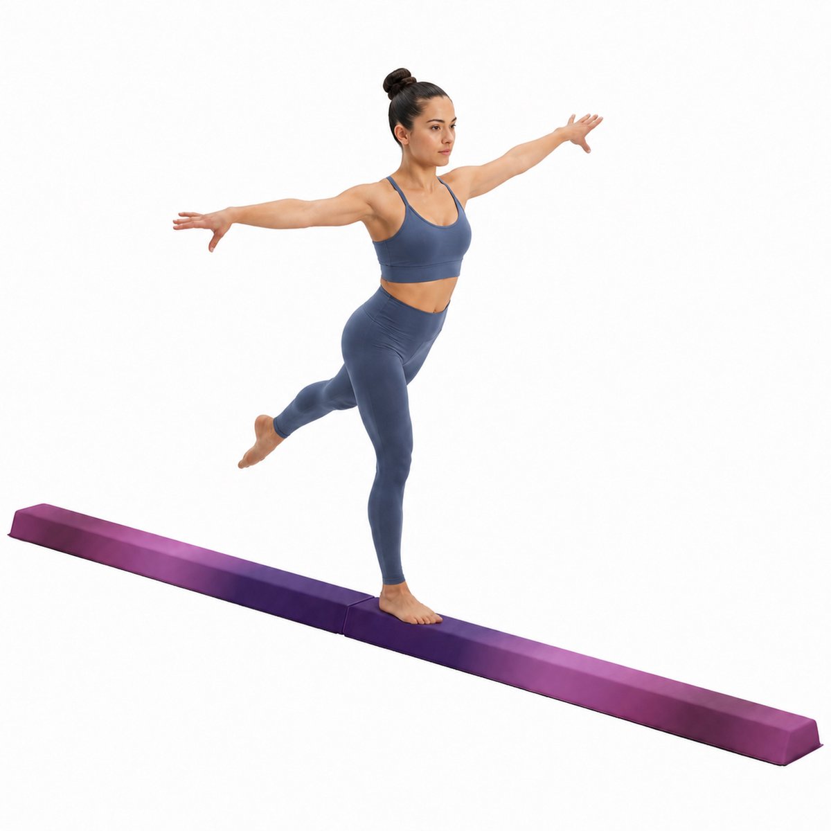 SPORTNOW Evenwichtsbalk-Kunststof, polyester-236L x 15B x 6,5H cm-Paars + Roze