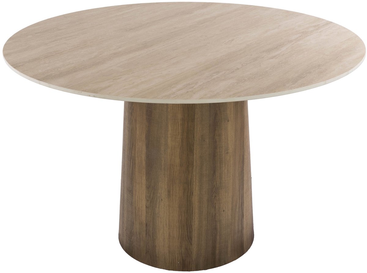 Giga Living Eettafel Romano - Rond Travertin - Ø120x75cm