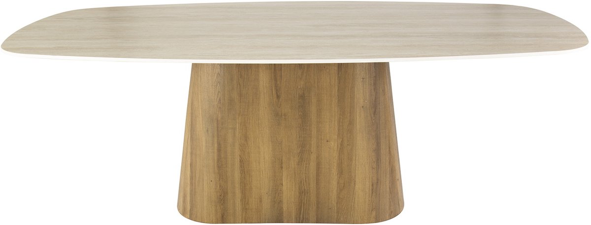 Giga Living Eettafel Romano - Deens Ovaal Travertin Keramiek - 215cm Beige