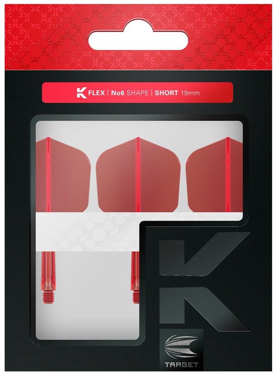 Target K-Flex Red NO6 - Dart Flights - Short van Target — afbeelding 5