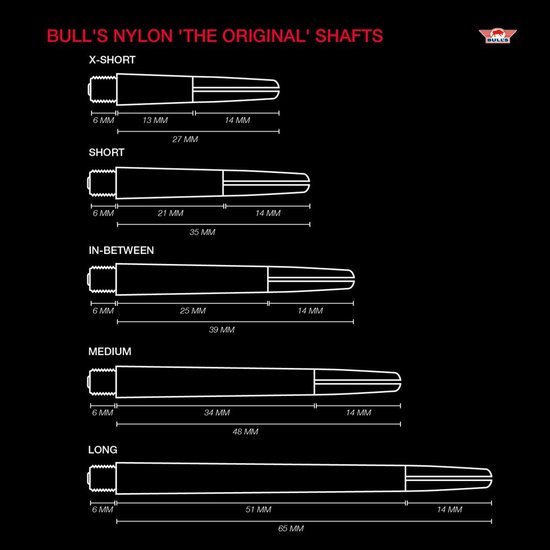 Bull's - Nylon 'The Original' White Long - Dart Shafts van Bull's — afbeelding 3