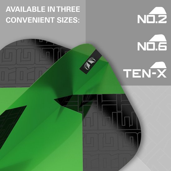 Target Tag 3 Set Black Yellow NO6 - Dart Flights — afbeelding 3