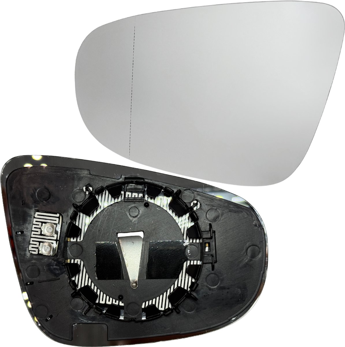BILMAX Linker Buitenspiegelglas Vervanging voor Volkswagen Golf 6 (5K1) 2008–2012 & Touran (1T3) 2010–2015, Verwarmd (Bestuurderszijde)