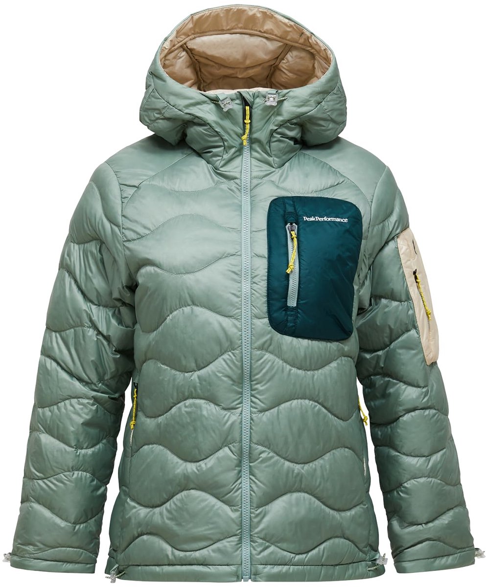 PEAK PERFORMANCE Helium Utility Down Hood Jas Dames Groen