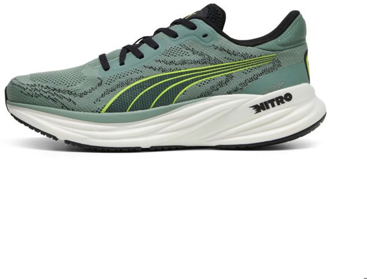 Puma Magnify NITRO 2 Hardloopschoenen Groene Maan-Gele Waarschuwing