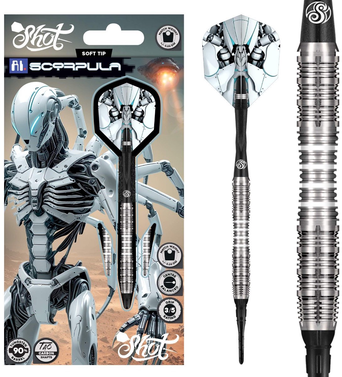 Shot AI Scorpula 90% - Soft Tip Dartpijlen