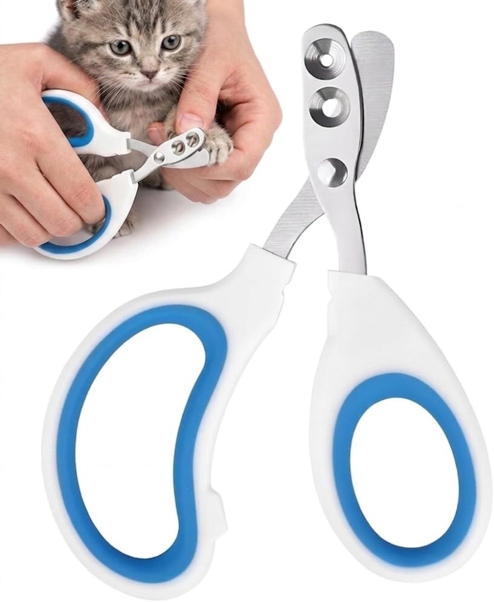 Nagelknipper voor katten, professionele roestvrijstalen nagelknipper, zuivere snede zonder splinters, voor katten, honden, konijnen en kleine huisdieren Nagelknipper voor katten (donkerblauw, kleine dieren)