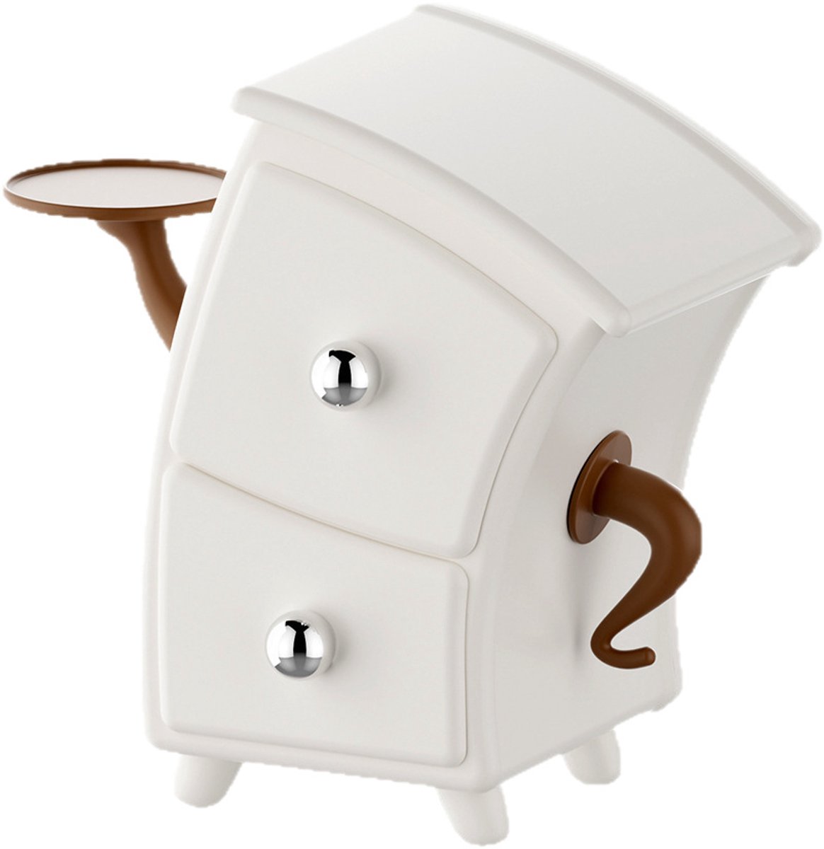 Schattig Cartoon Opbergdoos Met Twee Lades - Retro Sieradenhouder Voor Make-up en Kleine Accessoires-Leuke Vorm Opbergkast Voor Sieraden, Make-up en Bureau Spullen