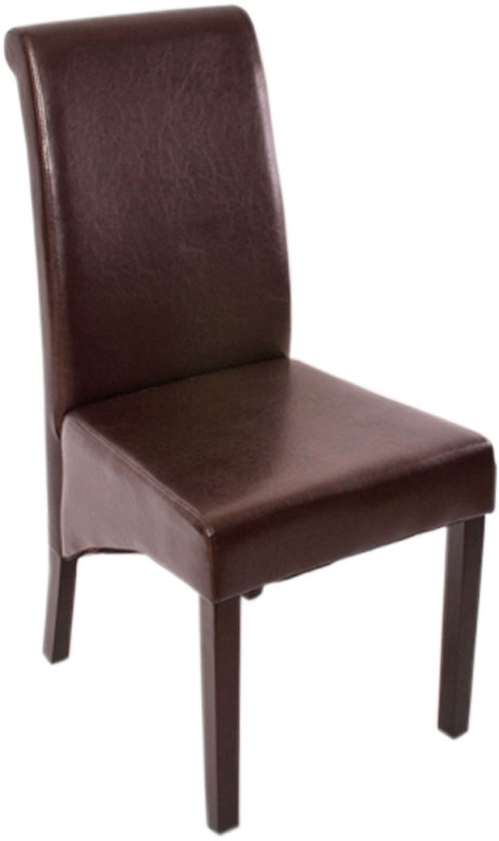Set van 2 eetkamerstoel fauteuil Stoel M37 ~ leer, bruin, donkere poten