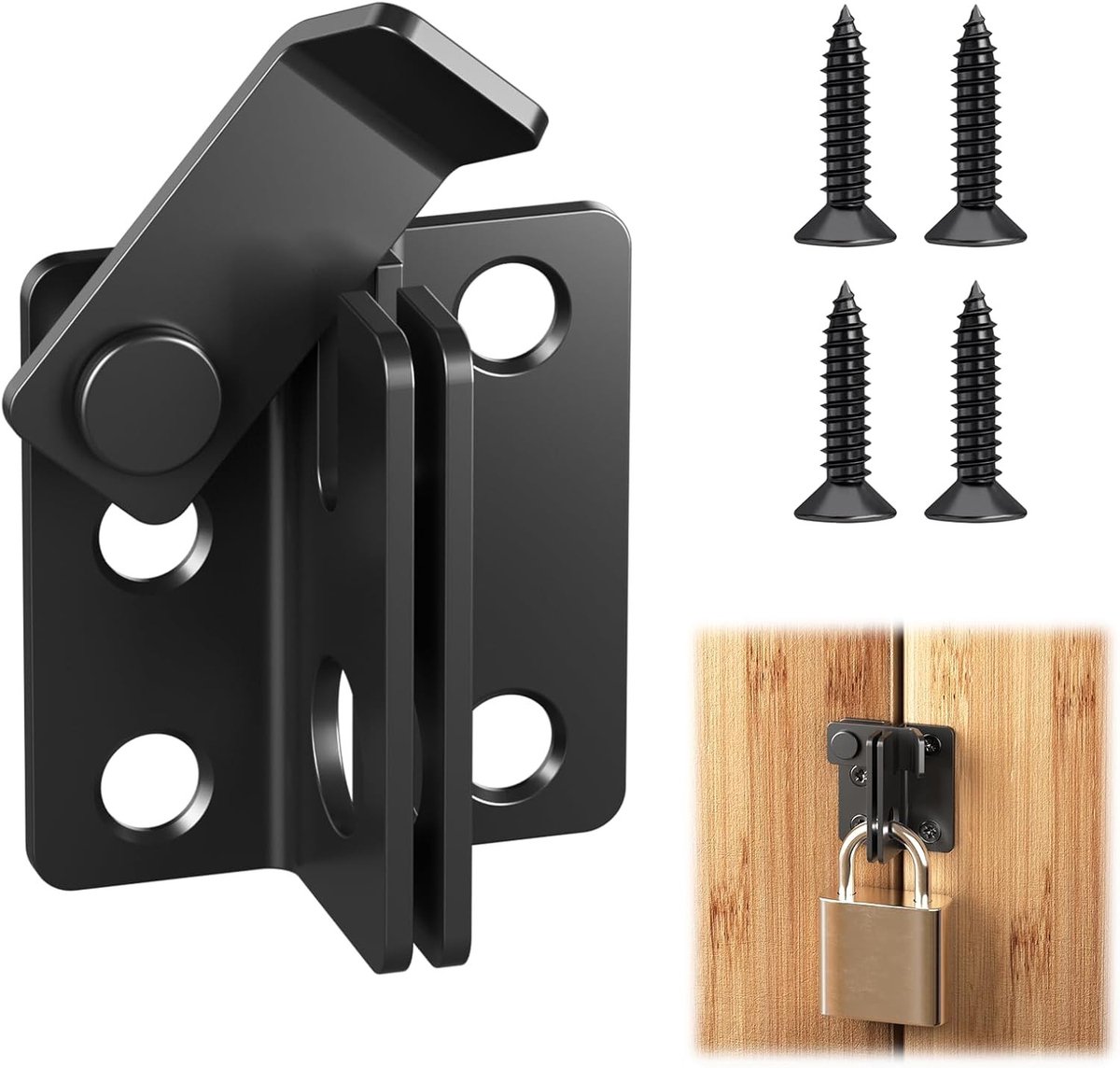Vergrendelbare RVS Deursluiting - Kleine Latch met Sleuf voor Raam en Deur, Ideaal voor Buiten en Hekwerk