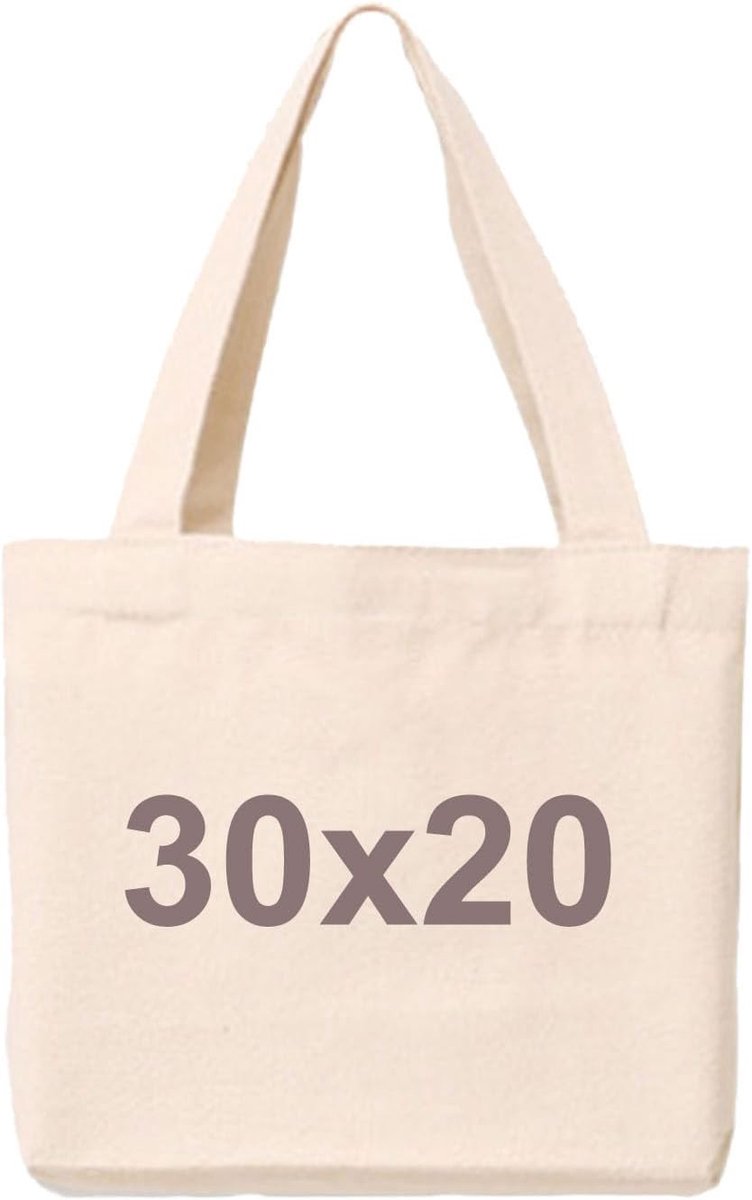 Simpel en veelzijdig katoenen shopper tas, duurzame kleine tote bag voor dagelijks gebruik, beige, 30x20x10cm