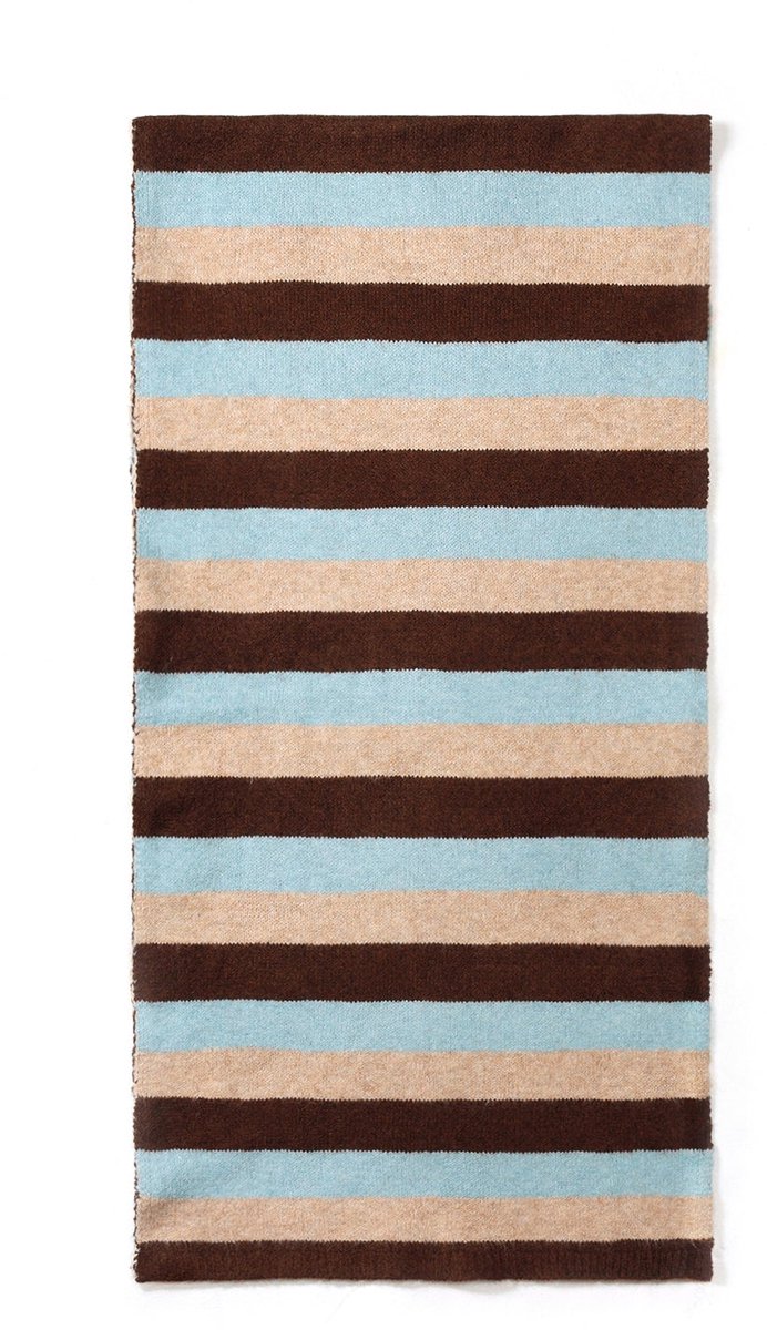 Wintersjaals met strepen, eenvoudig, polyester, geschikt voor dagelijks gebruik. - Blauw