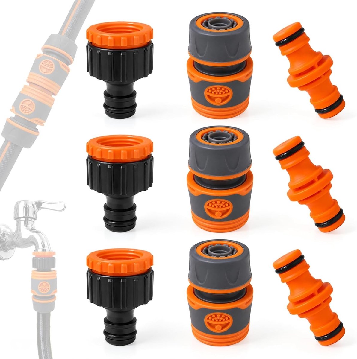 Slangaansluiting - Robuust - 3/4 inch - Lekvrije Slangaansluiting voor Tuin- en Auto- en Huiswassen