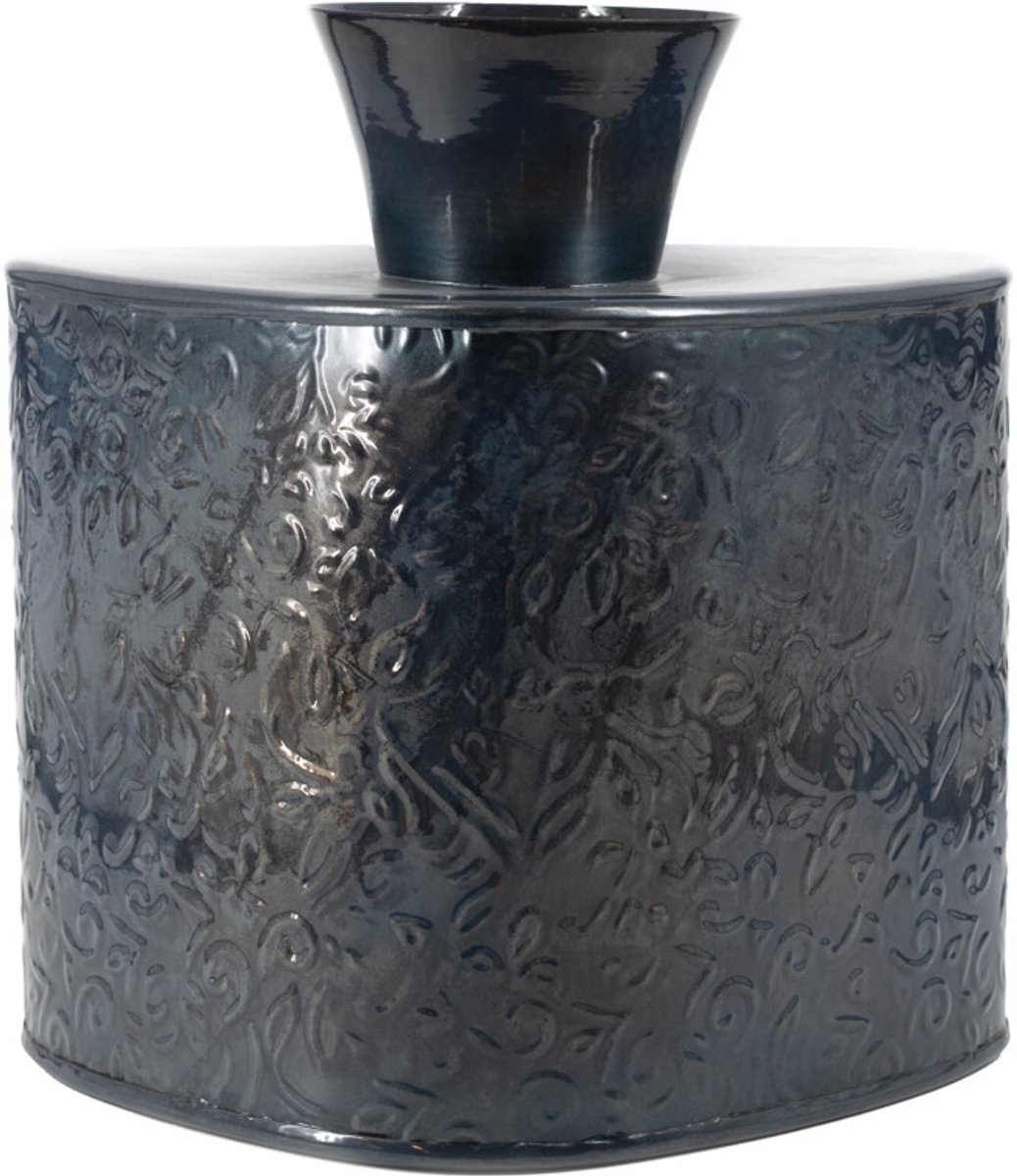 Metalen vaas driehoek blue stone