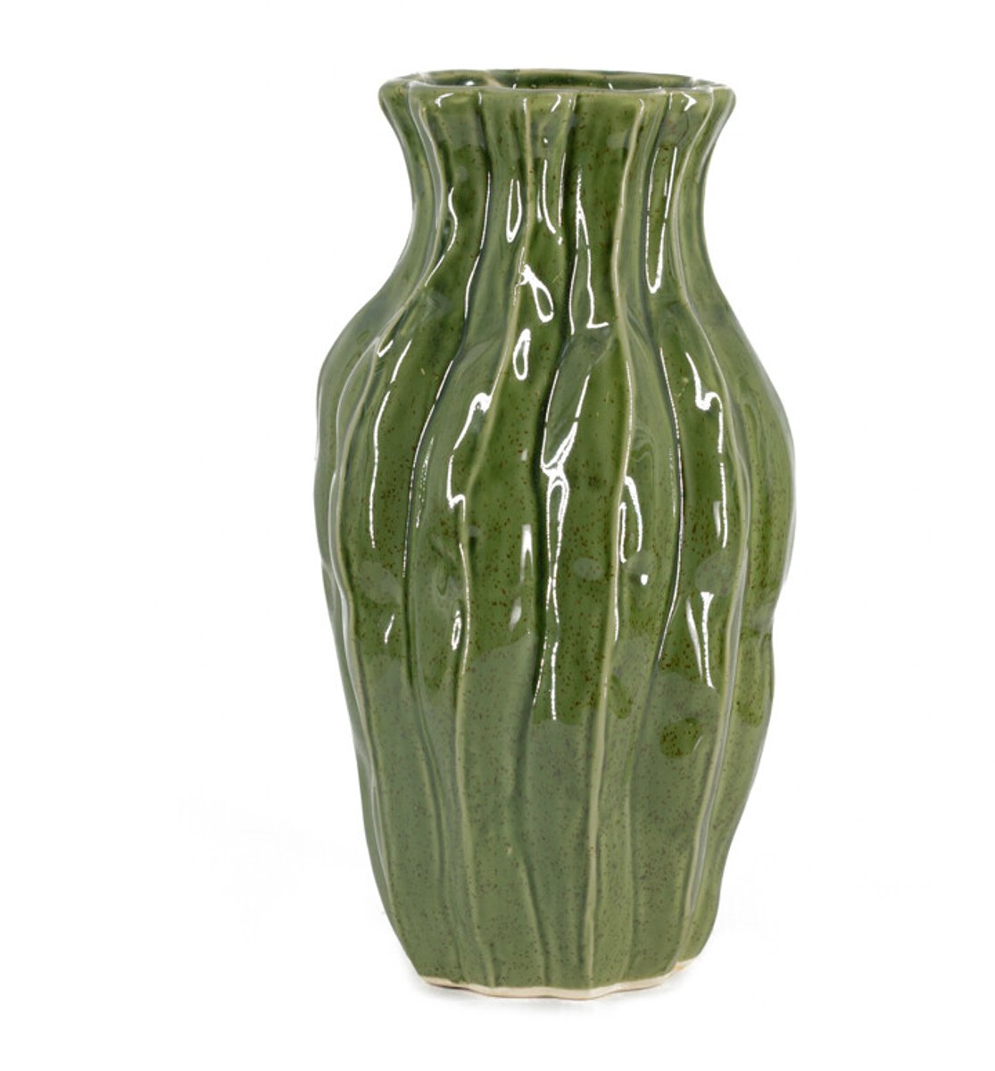 Aardewerk vaas Trunk S groen