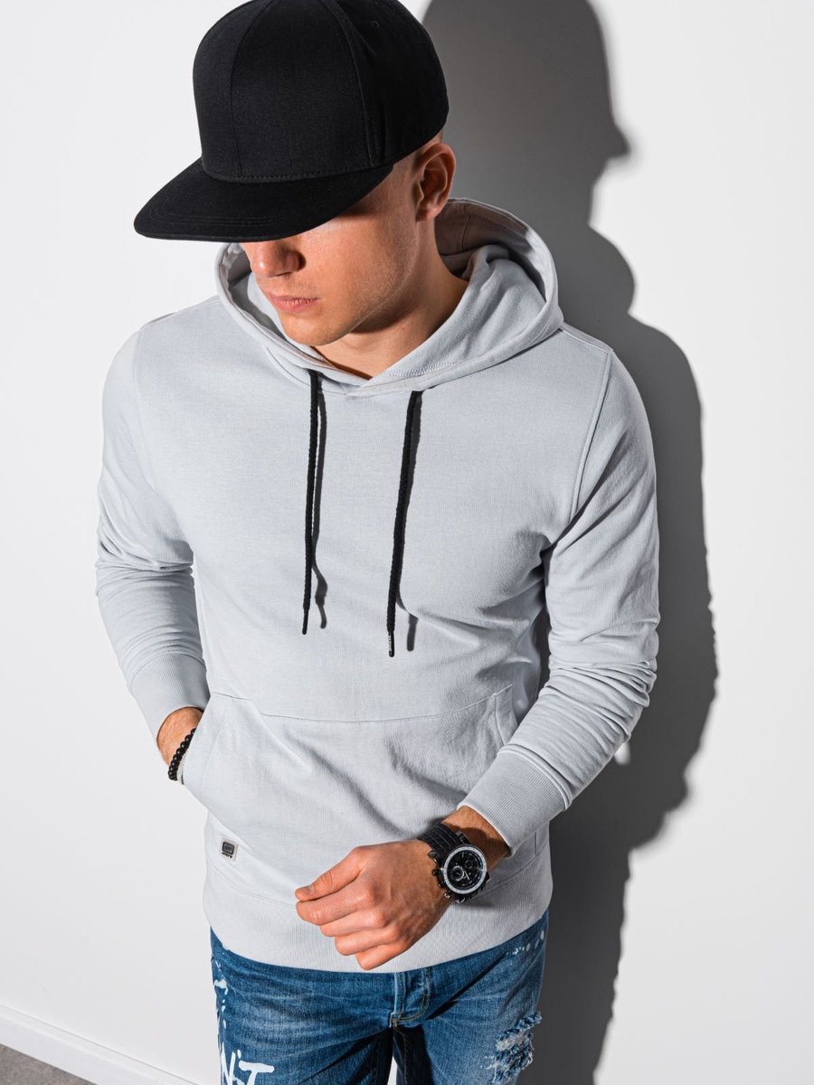 Ombre - Herenhoodie - Lichtgrijs - Steekzakken - Zachte Stof