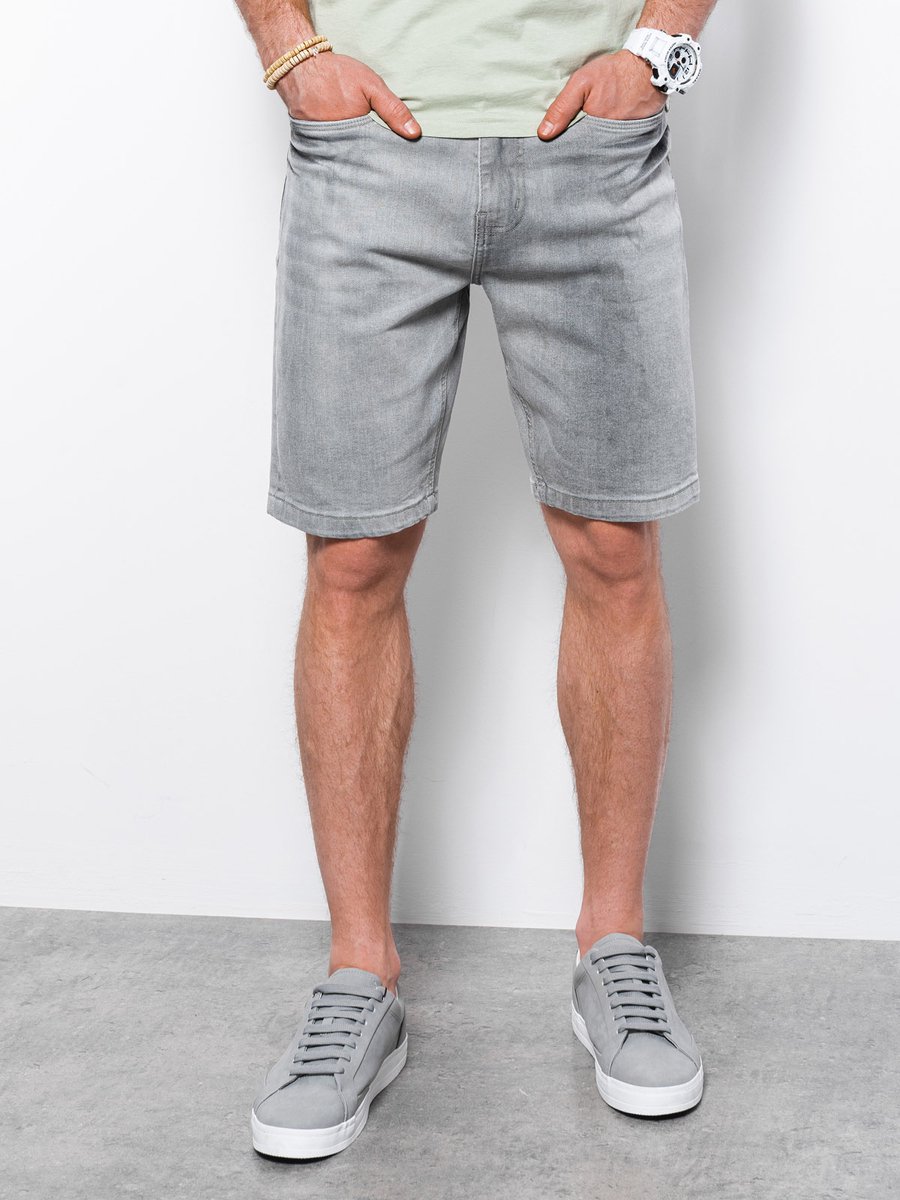 Ombre - Heren Korte Broek - Jeans - Grijs - Denim