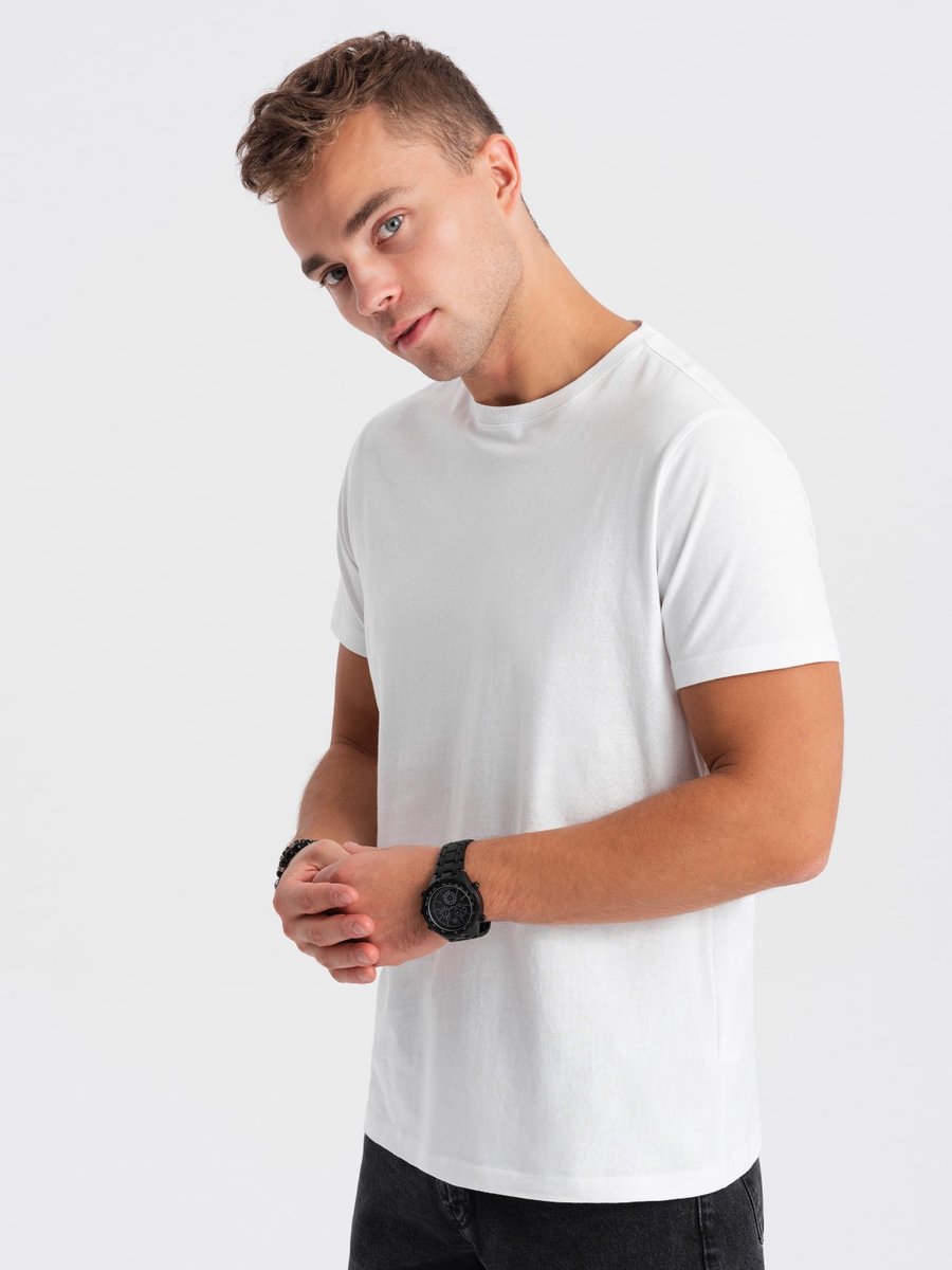 Ombre - Crew - T-Shirt Heren - Wit - Modaitalia
