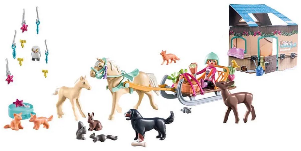 PLAYMOBIL Adventskalender Paarden: kerst sleerit - 71345 — afbeelding 11