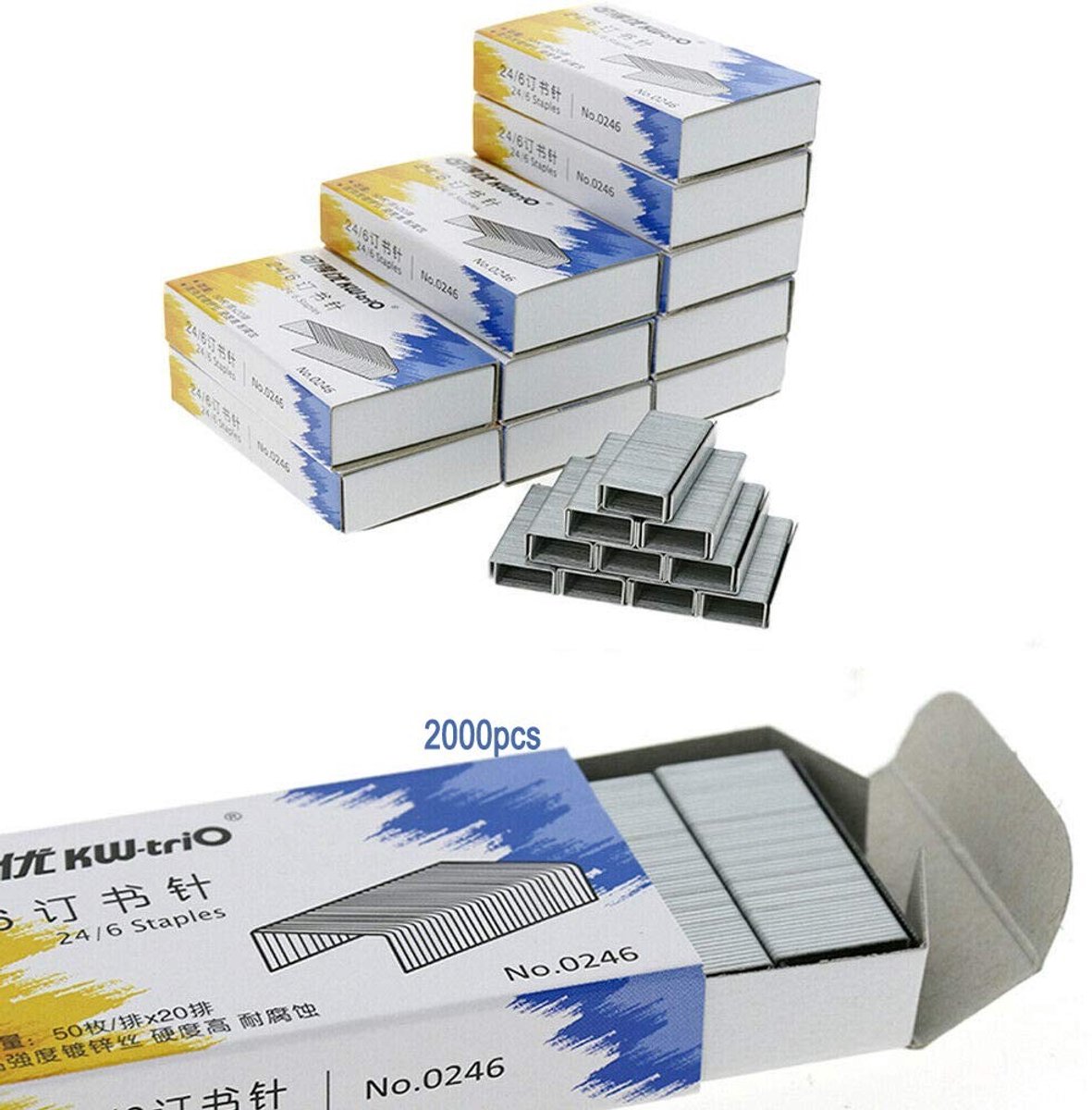 Dailygoods- Nietjes 26/8 Sterke Metalen - Nietmachine - Roestbestendig - 2000 Stuks - Hoogwaardige Nietjes - Voor Zware Nietmachines