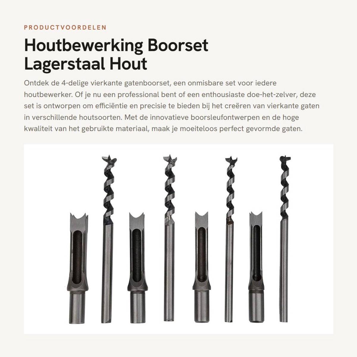 Dailygoods- Boorset 4-delig - Houtboorset - Houtboren - Houtboor 14-19mm - Houtboor met unieke ontwerp - Voor MDF en spaanplaat